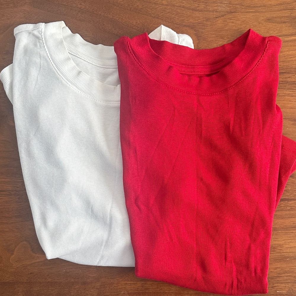a new day Women's Short Sleeve Tees in Red and White